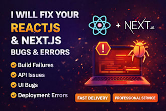 fix reactjs, nextjs, javascript bugs professionally