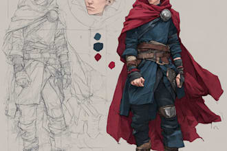 create scifi, fantasy, superhero character design