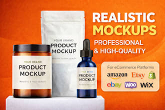 create realistic product mockups for ecommerce amazon and online stores