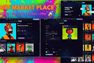 develop nft marketplace, nft staking dapp, nft minting dapp and lot more
