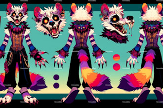 draw furry vrchat reference sheet furry oc fursona avatar character design