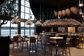 remodel bar interior, lounge 3d rendering,hotel plan, club,cgi restaurant design