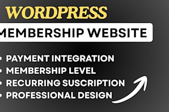 build wordpress membership or subscription website with payment
