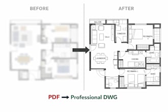 convert PDF or image drawings to clean autocad dwg files