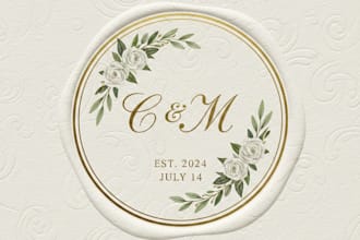 design an elegant and romantic wedding logo for your brand