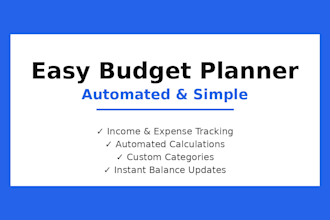 design an easy budget planner, balance, income and expense sheet