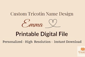 create printable tricotin name templates for handmade lovers
