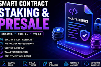 develop staking smart contract and presale web3 dapp