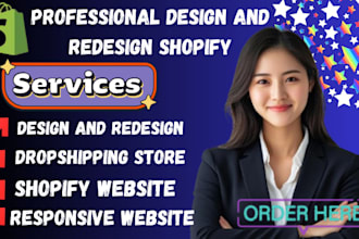 bulid shopify store design and redesign,shopify web development