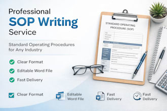 create professional sop and process sheets for manufacturing