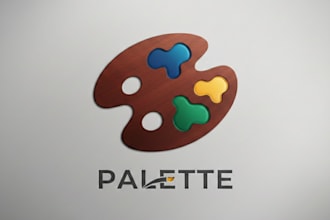 design a creative and colorful palette logo for your brand
