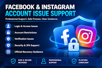 provide facebook and instagram account issue support