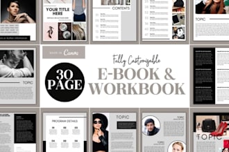 design canva ebook mockup pdf lead magnet or wellness workbook canva template