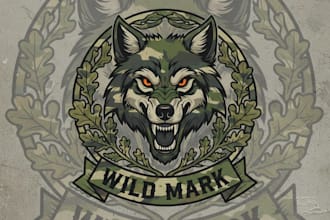 design a bold and dynamic camouflage logo for your brand