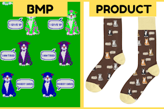 design custom socks and create bmp files for lonati knitting machines