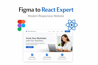 figma, PSD, xd to responsive react website pixel perfect