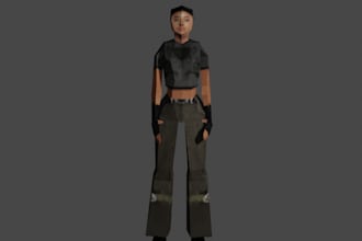 psx nintendo model,psx,ps1 game character,retro animation style,lowpoly, rigging
