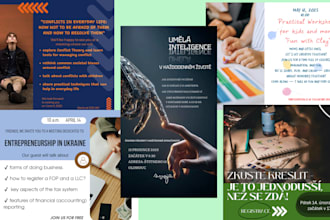 create banners, posters, and promotional designs for businesses and events