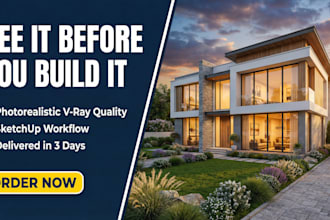 create professional 3d exterior rendering for your residential homes