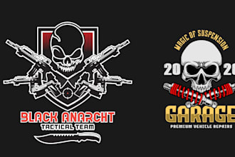 redesign military, skull, army, tactical badge patch logo design
