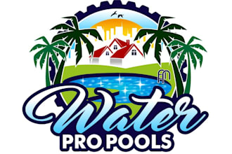 design modern pool logo