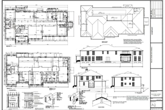 do blueprint for permit, architectural floor plan, sunroom, garage in autocad