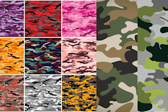 design and redesign camouflage seamless pattern for you