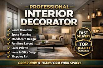 be your professional interior decorator for modern home and office design