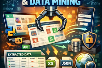 do python web scraping, data extraction and automation