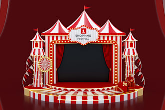 design a modern exhibition stall and kiosk