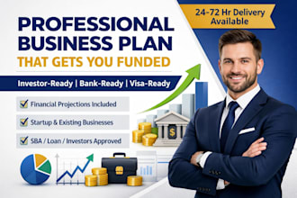 write a professional business plan with financials for startups