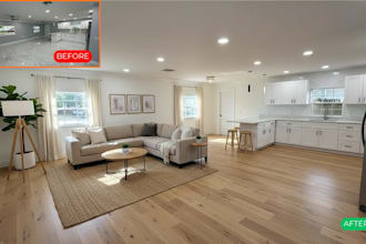 do realistic virtual staging and virtual renovation for real estate listing fast