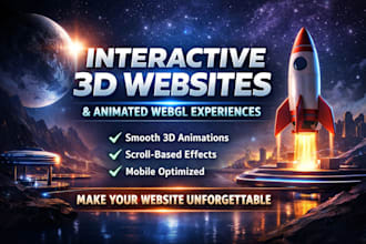 do interactive 3d website developer, webgl developer, threejs, website animation