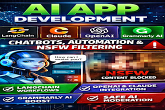 build ai apps using langchain, claude, openai, grammarly ai and nsfw filtering