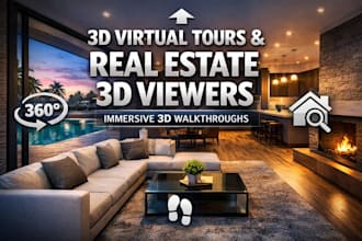 build 3d virtual tour website, real estate 3d viewer, web based 3d walkthrough