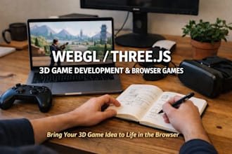 do webgl game development, develop threejs 3d game, web browser game developer