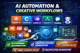 build ai automation using zapier ai, canva ai, luma ai, character ai
