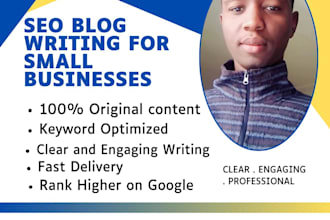 write SEO blog posts for small businesses and startup