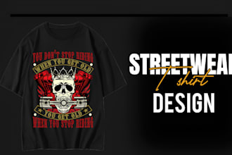 make custom motorcycle and vintage car t shirt design for streetwear graphics