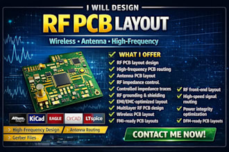 design rf pcb layout for wireless, antenna and high frequency circuit