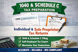 prepare your individual and sole proprietor taxes using form 1040 and schedule c