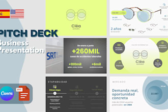 design a professional business pitch deck presentation