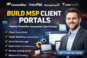 build msp client portals connectwise halopsa manageengine servicedesk sysaid