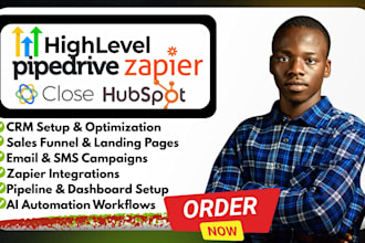 setup gohighlevel zapier integration pipedrive ai automation hubspot close crm