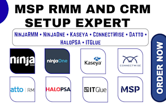 setup ninjarmm ninjaone kaseya vsa autotask connectwise datto halopsa itglue msp