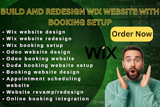 build wix website design, redesign wix, setup odoo and duda booking websites