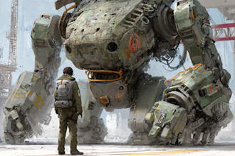 illustrate high quality futuristic mecha designs