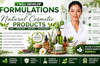 develop formulations for natural cosmetic products