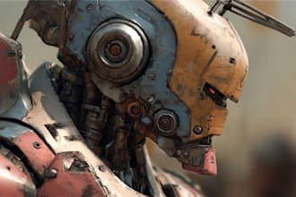 draw amazing character mecha robot illustration