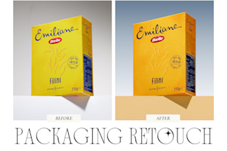 packaging photo retouching and editing